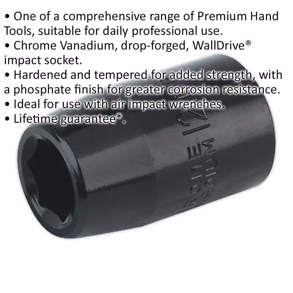 Loops 12mm Forged Impact Socket 1/2 Inch Sq Drive Chrome-Vanadium Wrench Socket – 2