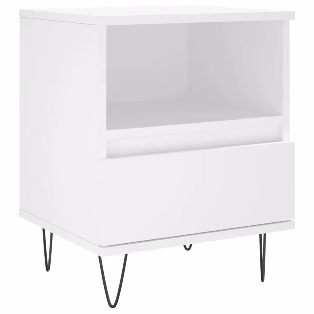 Berkfield Home White Modern Bedside Cabinet W/D/H: 40 x 35 x 50 cm – 2