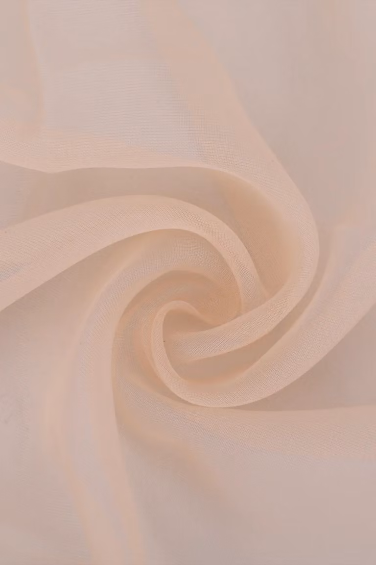 Neel Blue Semi-Transparent Voile Curtain Pair in Beige, Width: 140 cm, Drop: 220 cm