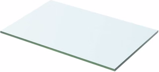 Berkfield Home Wall Mounted Glass Shelf Panel, Transparent, W: 50 cm, D: 25 cm, H: 1.5 cm