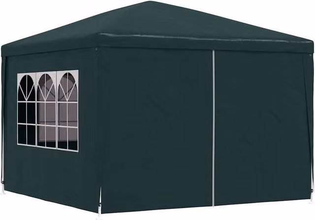 Berkfield Home Green Party Tent with Window, W/D/H: 300 x 300 x 300 cm