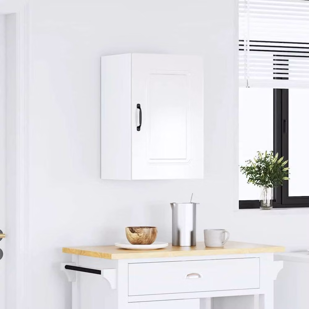 Berkfield Home Kalmar Wall Mounted Kitchen Cabinet in High Gloss White Engineered Wood