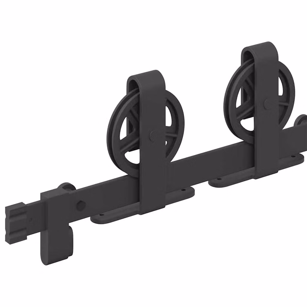 Berkfield Home Sliding Door Hardware Kit, Black Steel, 200 cm – 4