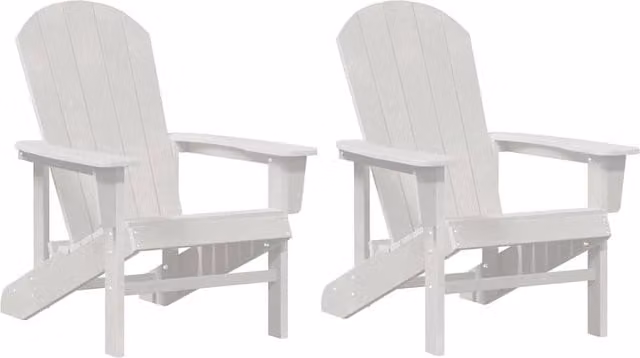 Berkfield Home Adirondack Chairs, 2 Piece Set, White, W/D/H: 74 x 82 x 90 cm – 1