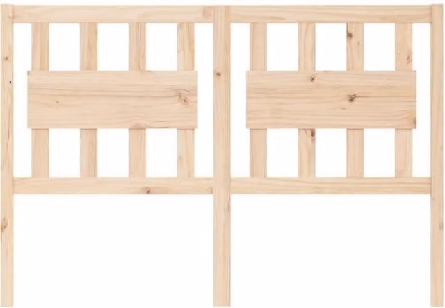 Berkfield Home Beautiful Solid Wood Pine Bed Headboard in Beige, W: 140.5 cm, D: 4 cm, H: 100 cm