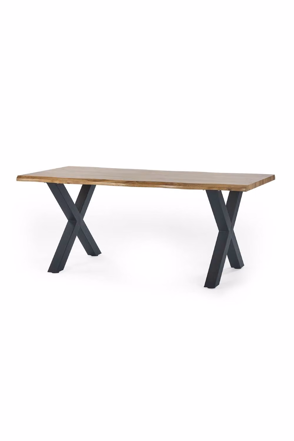 Julian Bowen Harvey Live Edge Rectangular 4-6 Seater Dining Table in Light Oak and Black – 3