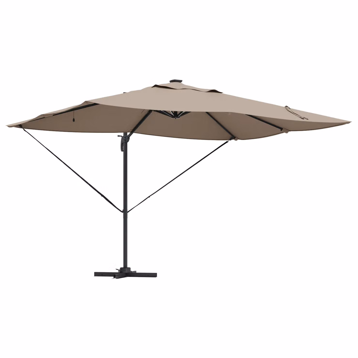 Berkfield Home Roma Cantilever Parasol with LEDs in Taupe, Aluminium W/D/H: 352 x 251 x 265 cm – 2