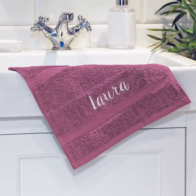 Duncan Stewart Personalised Fluffy Cotton Face Flannel in Purple