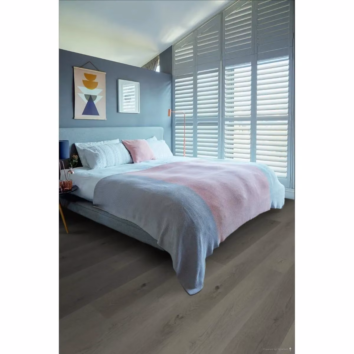 Vinyl Flooring UK Colonia Glue-Down Luxury Wood-Look Vinyl Tiles in Grey, 15 Planks, Covers 3.37sqm – 2