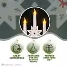 Marco Paul White Wooden Star Christmas Candle Bridge with 5 Faux Candles, W: 30.0 cm, D: 30.0 cm, H: 5.0 cm – 5