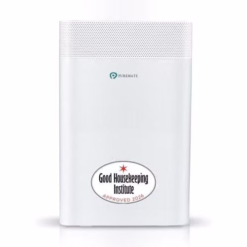 PureMate 5-in-1 Air Purifier with Ioniser and Sleep Mode in White featuring True HEPA and Activated Carbon Filters – 1