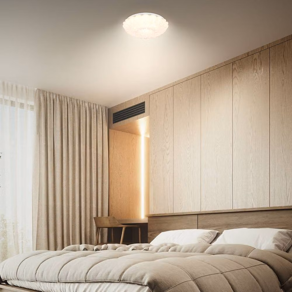 Briloner White LED Ceiling Light with Starry Sky Effect, Warm White 3000K, W/D/H: 28.5 x 28.5 x 7.5 cm – 4