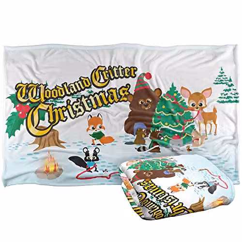 South Park Woodland Critter Christmas Super Soft Fleece Throw Blanket, Multicolour, W/D/H: 91 x 147 cm
