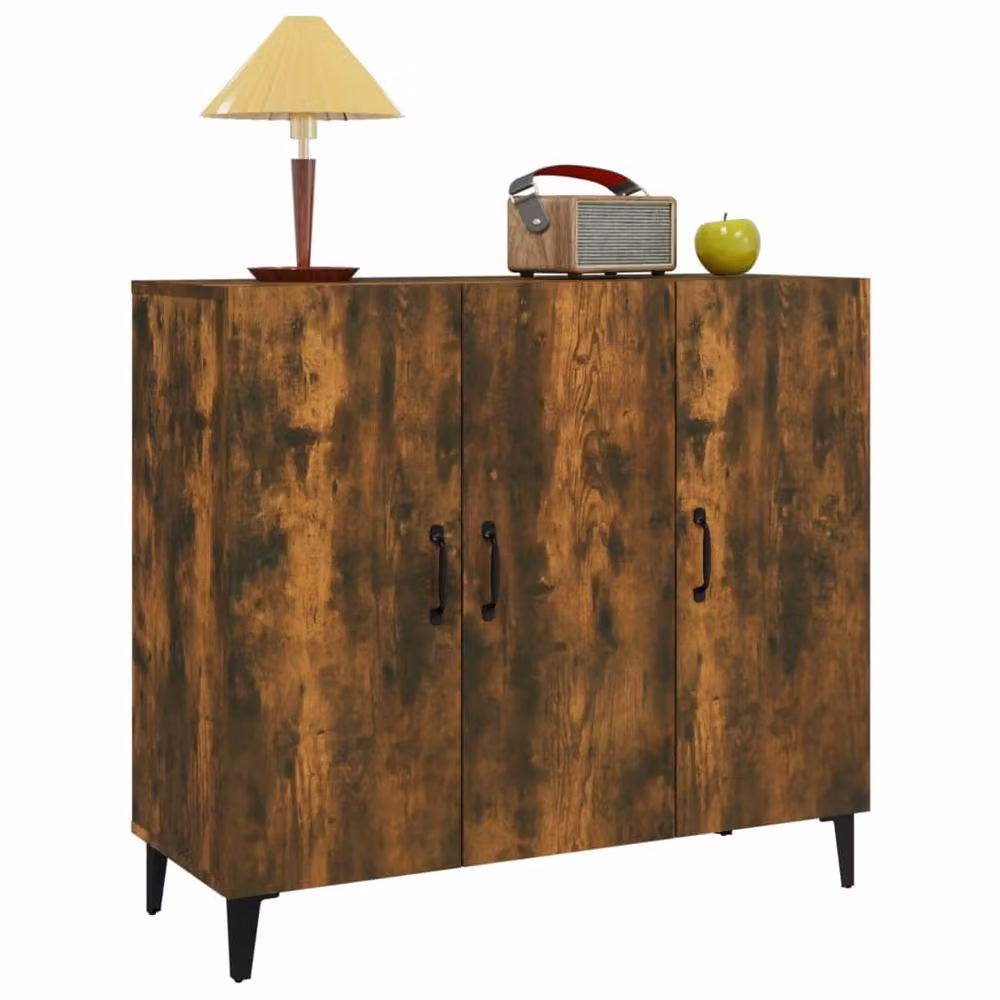 Berkfield Home Smoked Oak Sideboard in Brown, W/D/H: 90 x 34 x 80 cm – 3