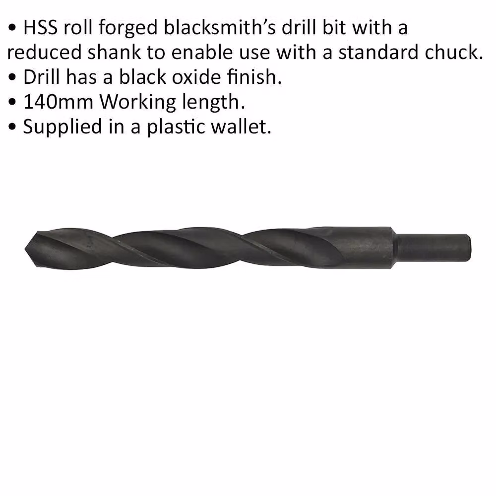 Loops HSS Roll Forged Blacksmith Twist Drill Bit with Reduced Shank in Black, 19.5 x 205 mm – 2