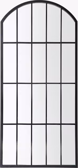 Perch & Parrow Echo Industrial Geometric Outdoor Mirror in Black