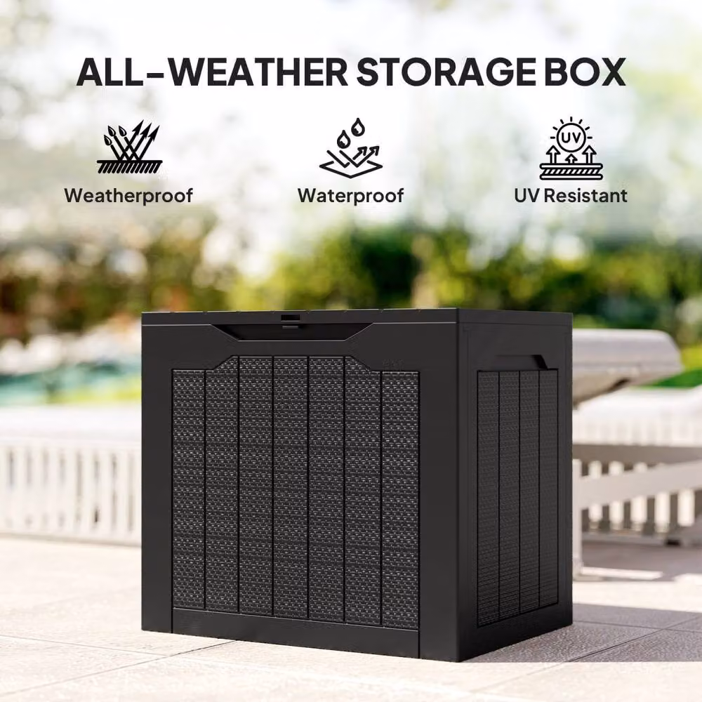 Wyld Haus Vevino Nela 93L Black Polypropylene Outdoor Garden Storage Box – 8