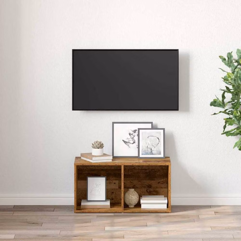 Berkfield Home TV Cabinet with Storage in Brown Old Wood Finish – 3