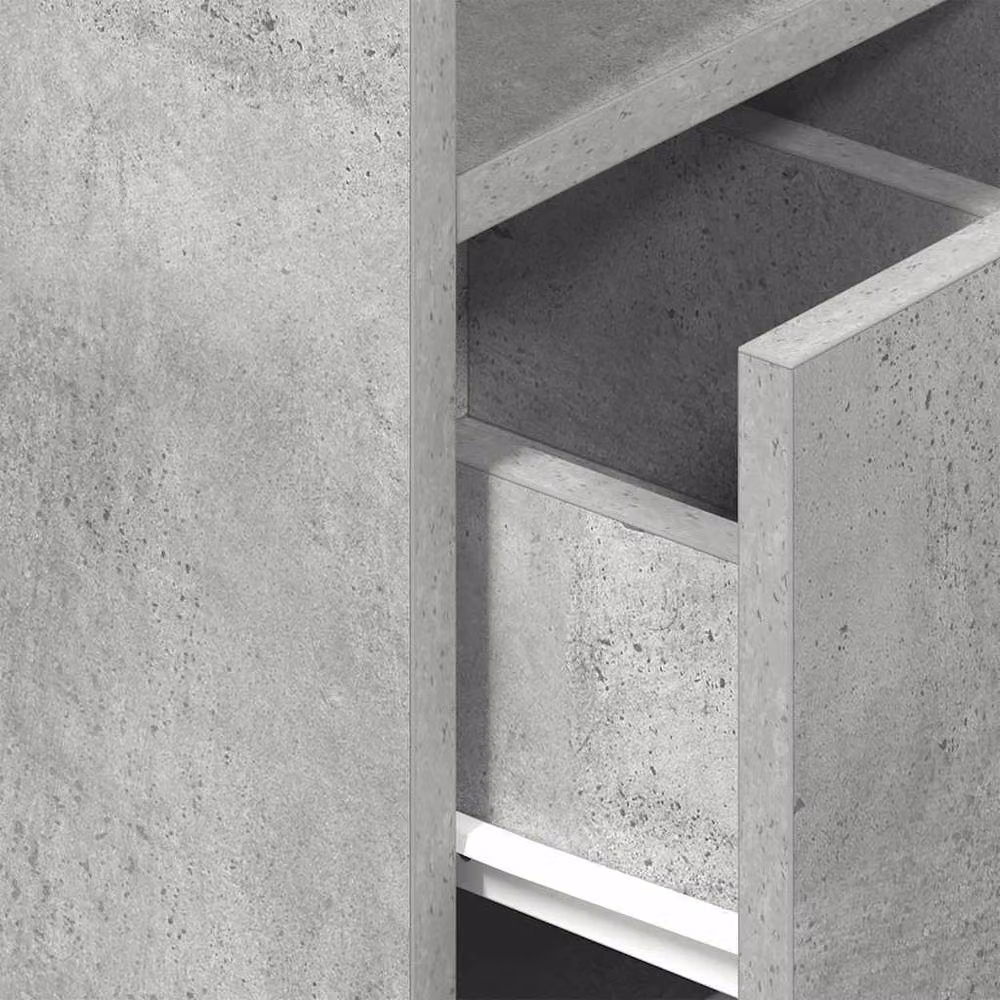 Berkfield Home Durable Bedside Cabinet with Drawer in Concrete Grey, W/D/H: 25 x 31 x 66 cm – 3