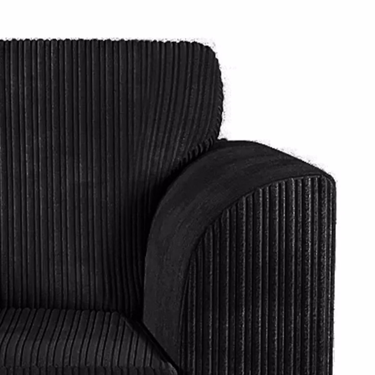 Furnishings For Less UK Luxor 3 Piece Fabric Sofa Suite in Black Jumbo Cord – 5
