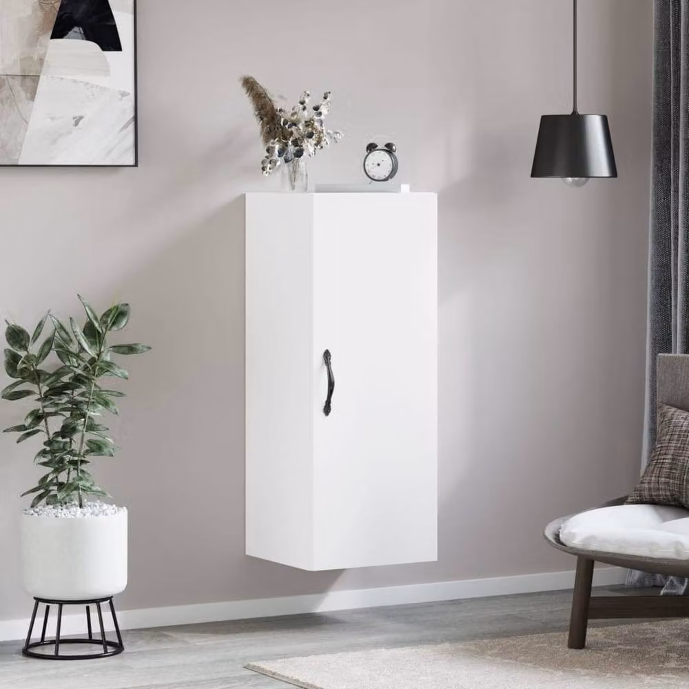 Berkfield Home Wall Mounted Cabinet in White, W/D/H: 34.5 x 34 x 90 cm – 2