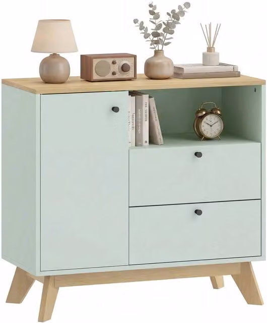 FORGEVIO Green Sideboard Buffet Cabinet with 2 Drawers – 1