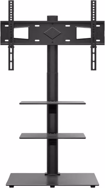 Berkfield Home Modern 3-Tier Corner TV Stand in Black with Glass and Metal Finish, W/D/H: 128.5 x 66.0 x 38.0 cm