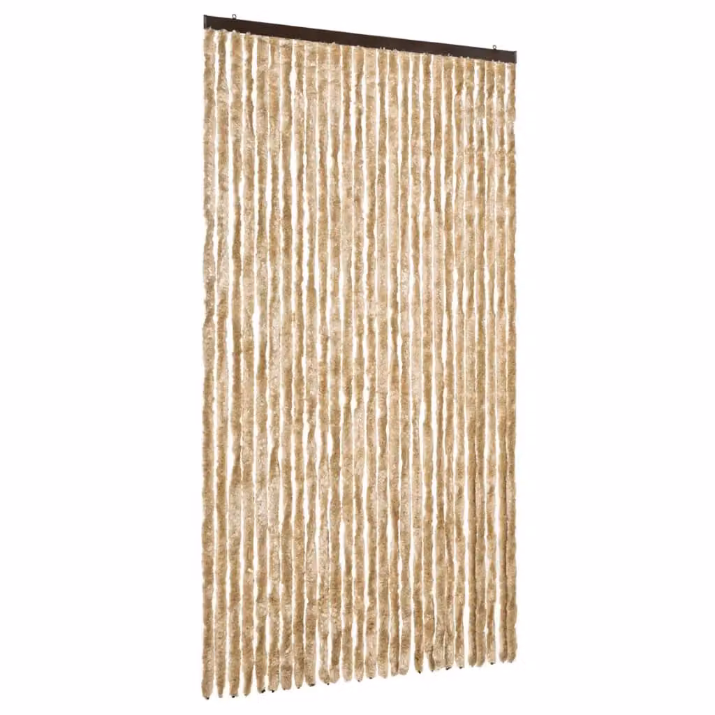 Berkfield Home Beige Chenille Insect Curtain, W/H: 118 x 220 cm – 2