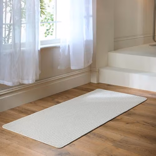 My Mat Sculptured Waffle Texture Ivory Runner, W: 67 cm, L: 150 cm – 2
