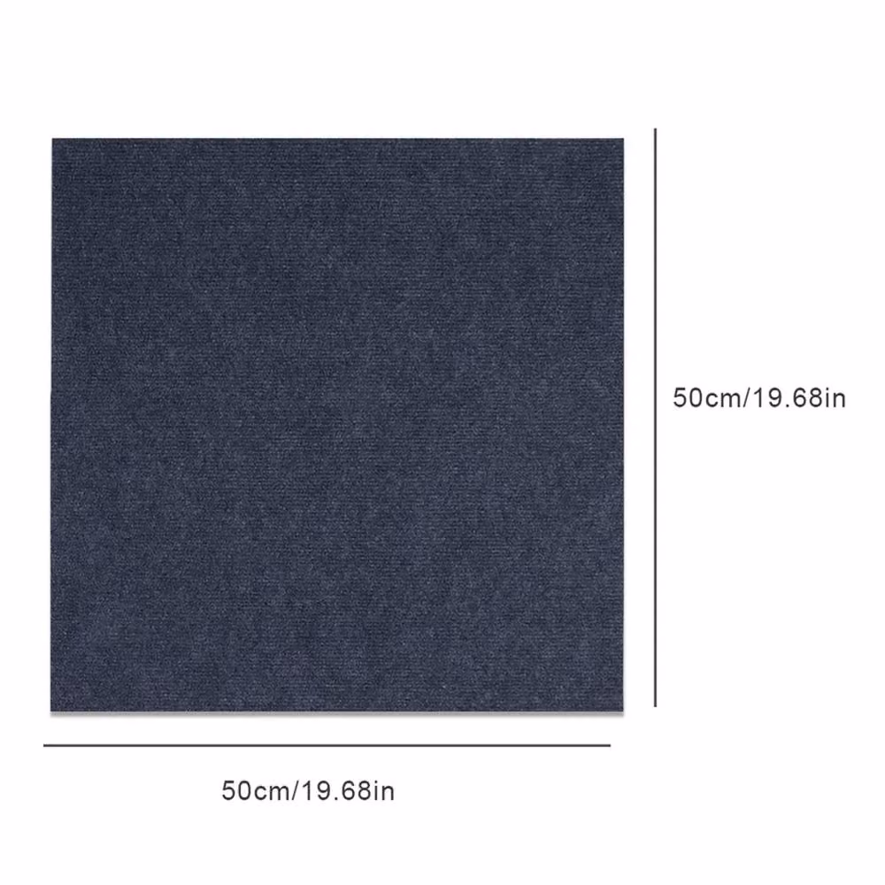 VOGREX 20 Pack Glue Down Carpet Tiles in Grey, W/D: 50 x 50 cm – 2