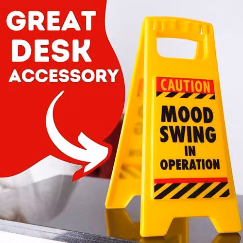 Boxer Mood Swing Novelty Warning Sign Tabletop Gift, Yellow – 3