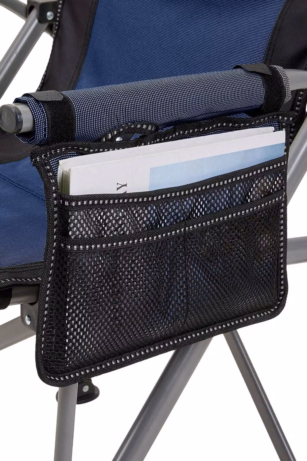 Garden Sanctuary Blue Portable Folding Camping Chair with Armrests – 5