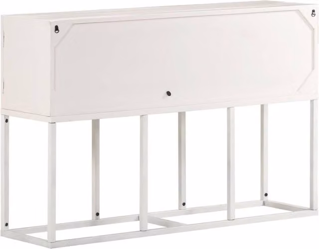 Berkfield Home Solid Mango Wood Sideboard in White, W/D/H: 115 x 30 x 76 cm