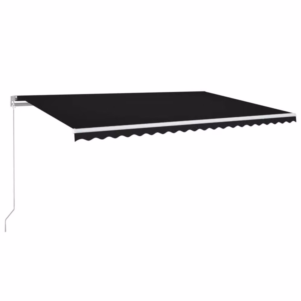 Berkfield Home Manual Retractable Awning with LED, Anthracite and Black, W: 500 cm, D: 300 cm – 1