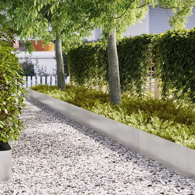 Berkfield Home Stainless Steel Lawn Edgings, Silver, 30 Pieces, W/D/H: 100 x 0.5 x 30 cm – 1