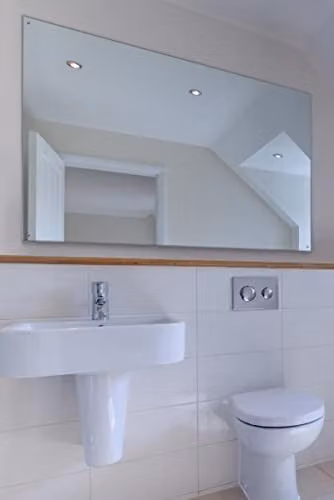 MirrorOutlet Rectangular Glass Wall Mirror in Silver, W: 120 cm, H: 80 cm
