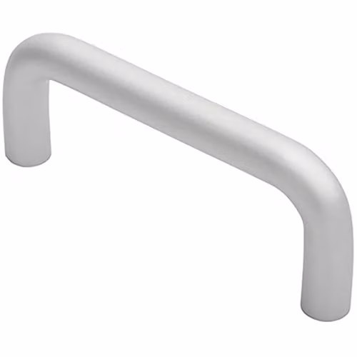 Loops Rounded D Shaped Bar Handle in Matt Silver Aluminium