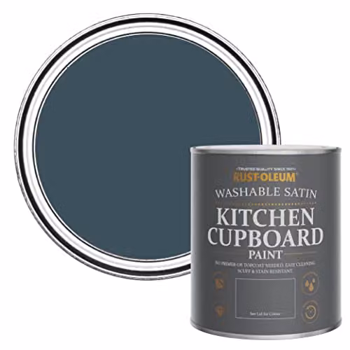 Rust-Oleum Blue Scrubbable Kitchen Cupboard Paint in Satin Finish, Evening Blue, 0.75 l