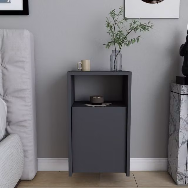 Decorotika Carlin Floating Bedside Table in Anthracite Grey