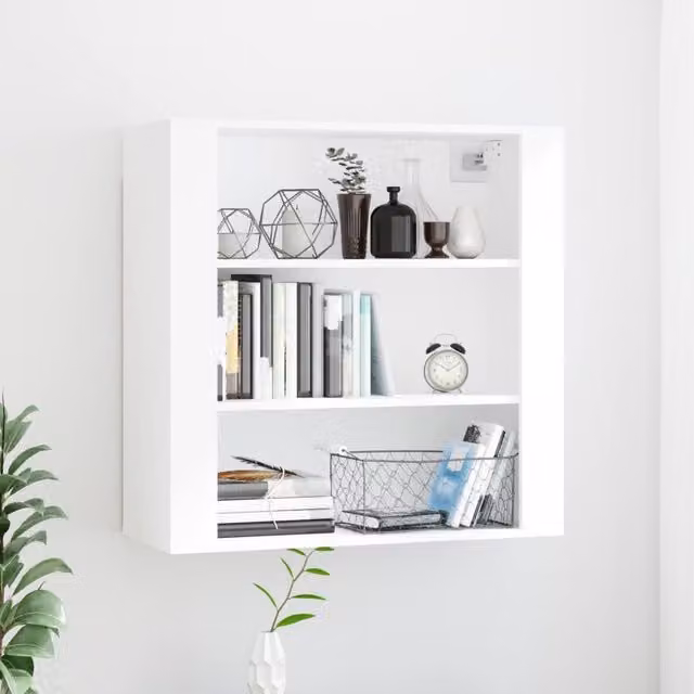 Berkfield Home White Wall Cabinet in Matt MDF, W/D/H: 80 x 33 x 80 cm