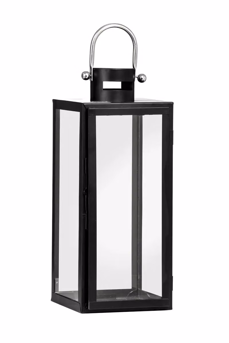 Orsina Classic Black Metal and Glass Tabletop Lantern – 3