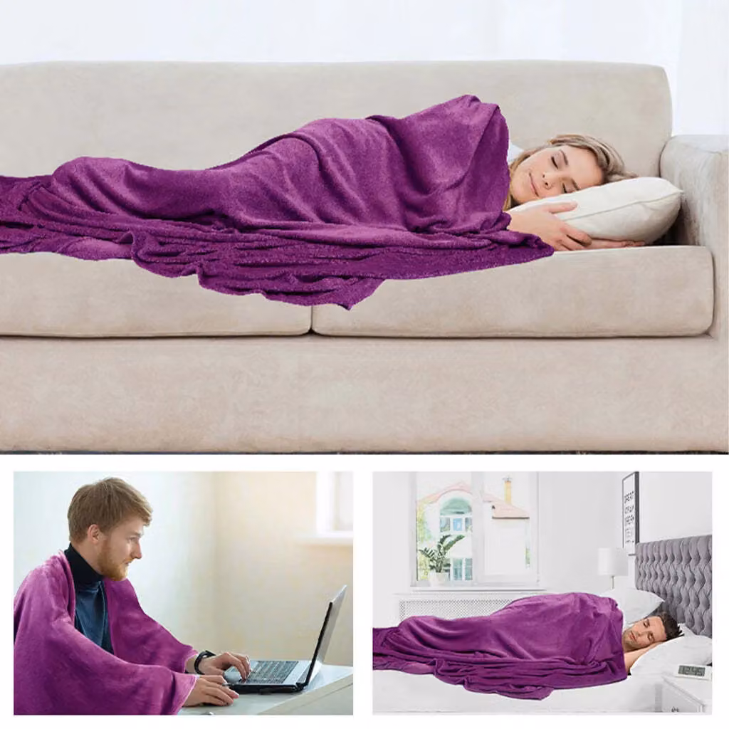 Alivio Luxury Faux Fur Throw Blanket in Purple, W: 150 cm x D: 200 cm – 2