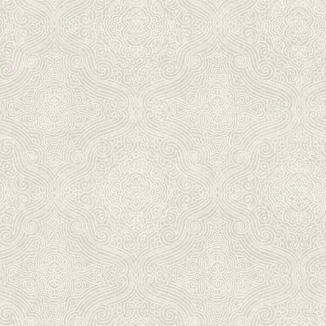 Wallquest Caspia Geometric Swirls Abstract Wallpaper in Grey, White and Beige