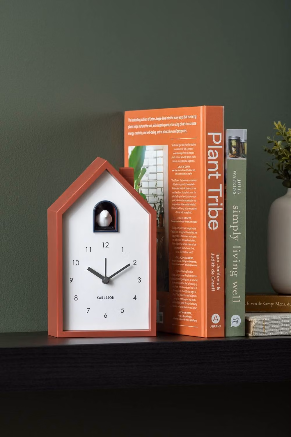 Zeller Present Karlsson Modern Quartz Cuckoo Alarm Clock in Red, W/D/H: 20 x 20 x 12 cm – 4