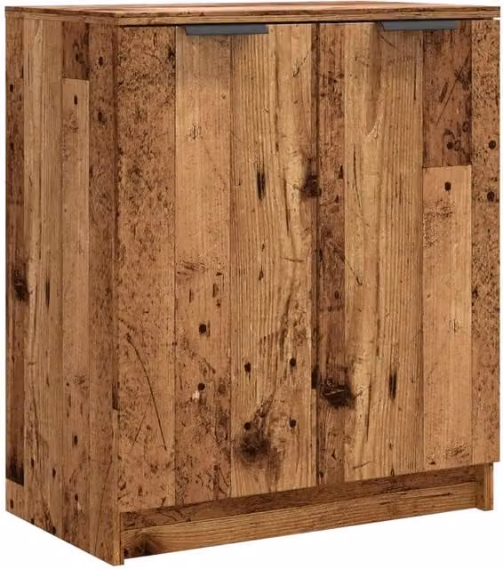 Berkfield Home Old Wood Shoe Cabinet in Brown, W/D/H: 59 x 35 x 70 cm