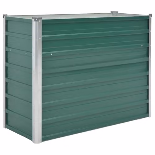 vidaXL Green Galvanised Steel Raised Bed for Vegetable, Herb or Ornamental Gardens, W/D/H: 100 x 40 x 77 cm