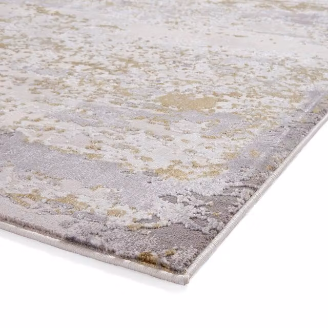 Terrys Modern Stone Look Gold Metallic Effect Yarn Rug