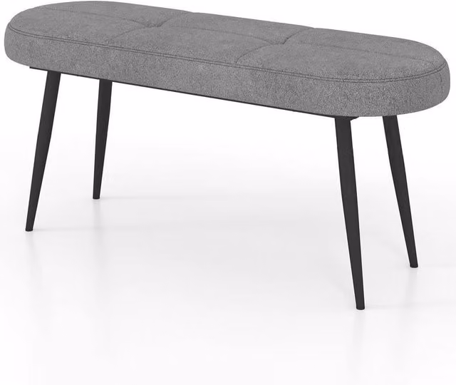 FORGEVIO Grey Upholstered Modern End of Bed Bench with Metal Frame – 1