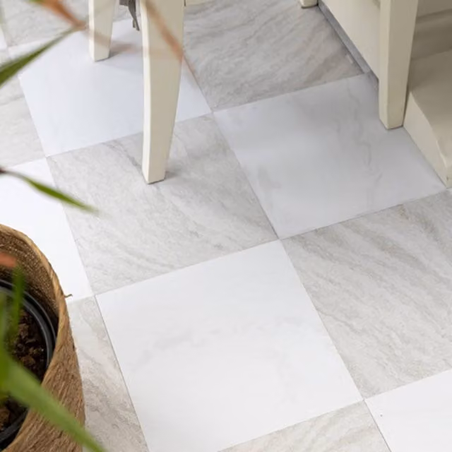 FloorPops Bonneville Beige Self Adhesive Vinyl Floor Tiles, Pack of 10, Light Grey, W/D/H: 30.48 x 30.48 x 30.48 cm