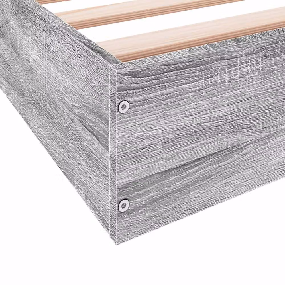 Berkfield Home Sonoma Bed Frame in Grey, W/D/H: 160 x 200 x 17 cm – 3